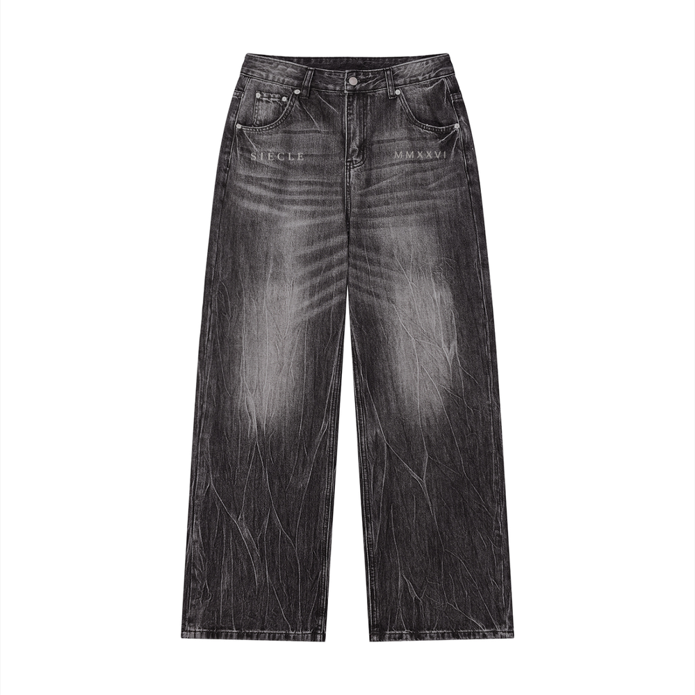 Men’s Vintage Wash Wide Leg Jeans