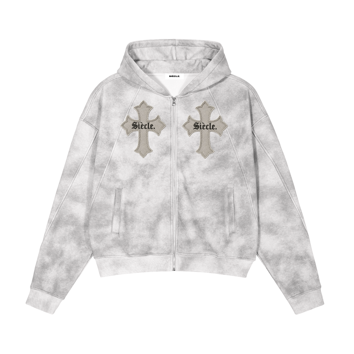 Sweat zippé à capuche effet délavé — SIÈCLE