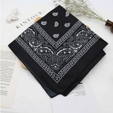 Bandana noir paisley en coton SIÈCLE