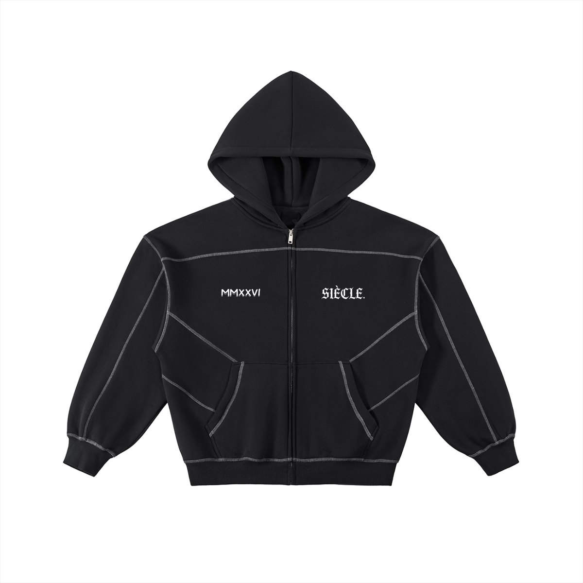 Sweat boxy zippé à surpiqûres — SIÈCLE